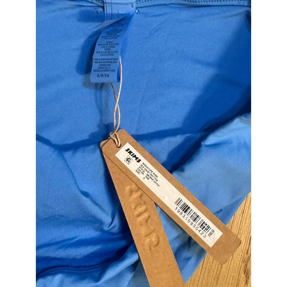 NWT SKIMS Signature Swim Mid Waist Bottom Tide BRF-8474W Size S